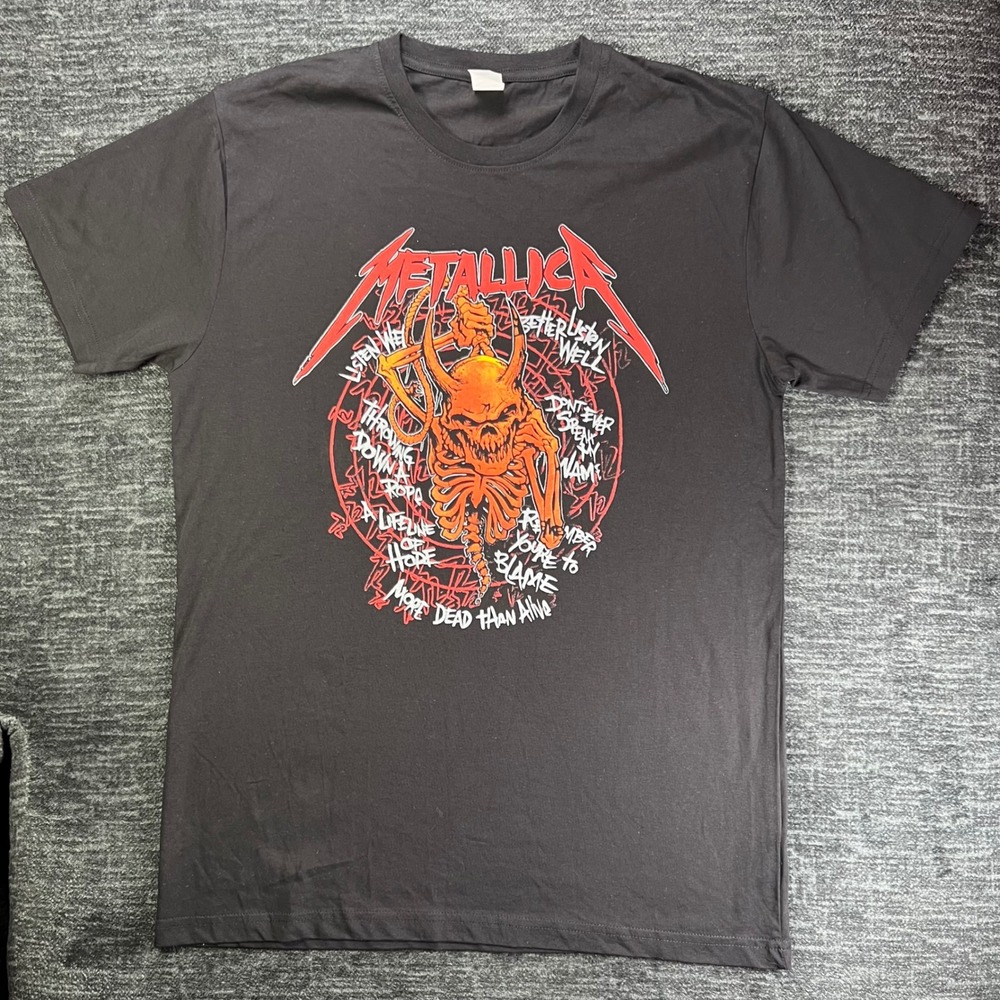 Metallica T-Shirt Mens Medium Black M72 North American Tour 2024 72 Seasons Tee